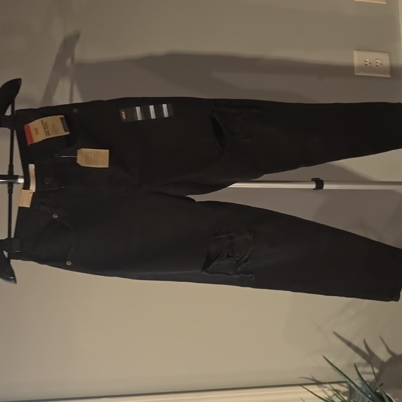 Levi's Hi-Rise Mom Jeans Tapered Leg Size 27×27 Color Black Vintage - Picture 2 of 9